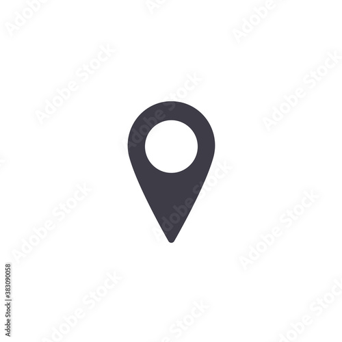 Location icon vector. Pin sign Isolated on white background. Navigation map, gps, direction, place, compass, contact, search concept.