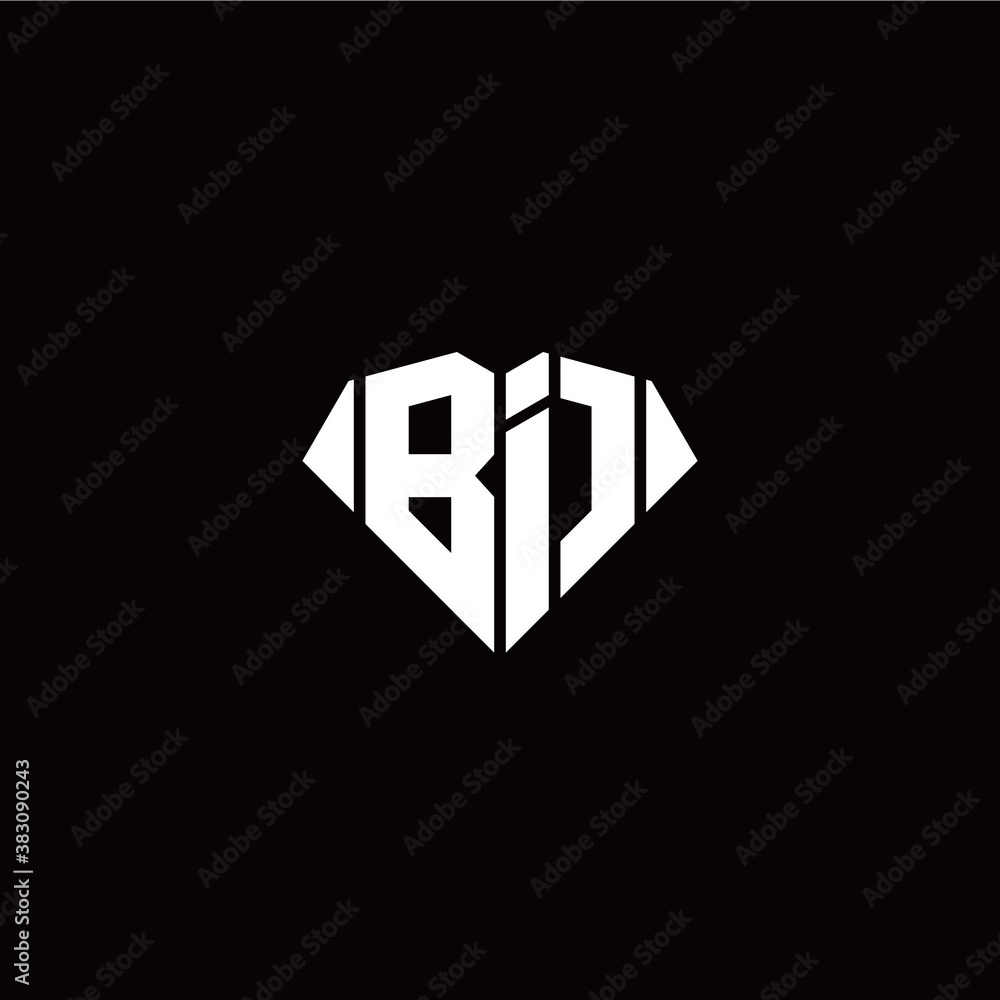 B I initial letter with diamond shape origami style logo template vector B I initial letter with diamond shape origami style logo template vector