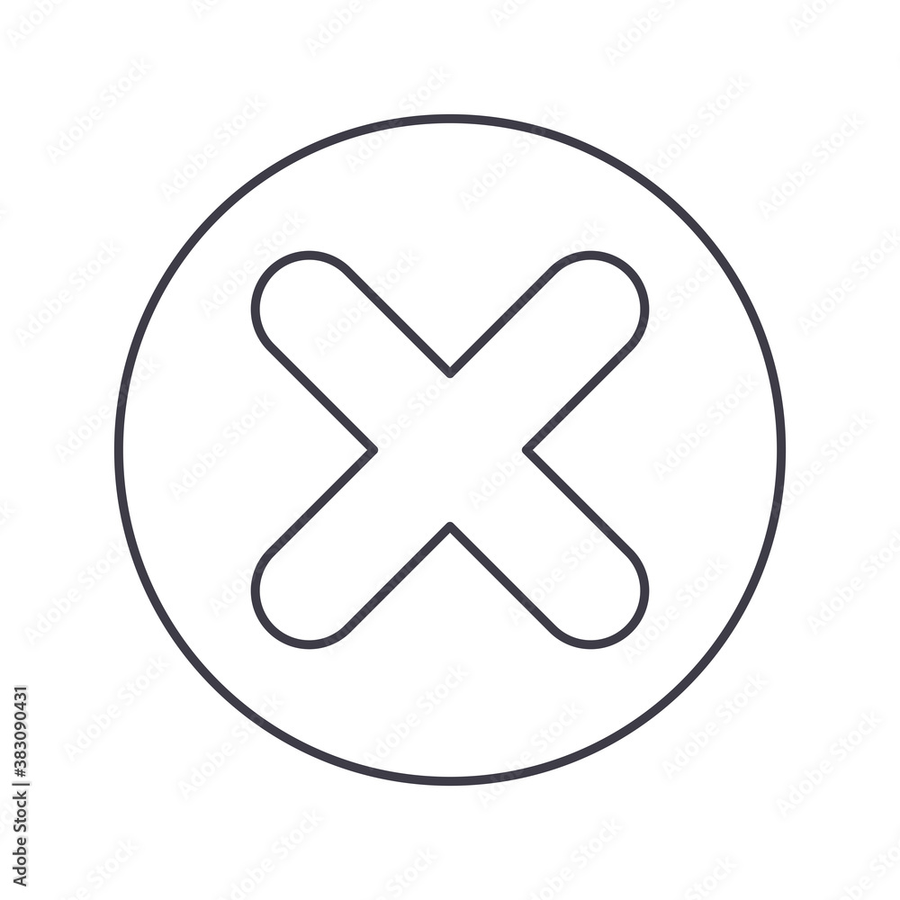 Close vector icon, delete symbol. Error line icon, outline vector sign, linear style pictogram isolated on white. Cancel symbol, logo illustration. Editable stroke Close vector icon, delete symbol. Error line icon, outline vector sign, linear style pictogram isolated on white. Cancel symbol, logo illustration. Editable stroke