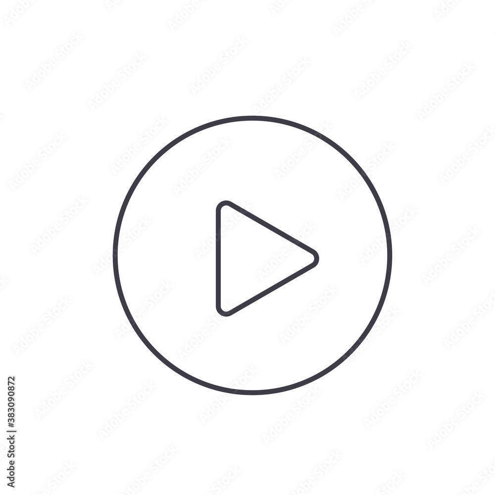 Play button vector icon line. Video media player symbol. Play button vector icon line. Video media player symbol.