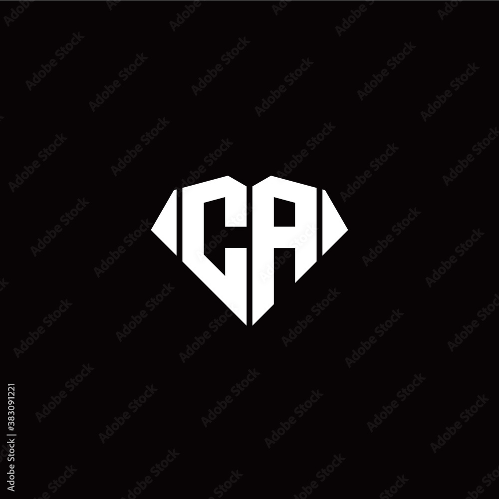 Fototapeta premium C A initial letter with diamond shape origami style logo template vector