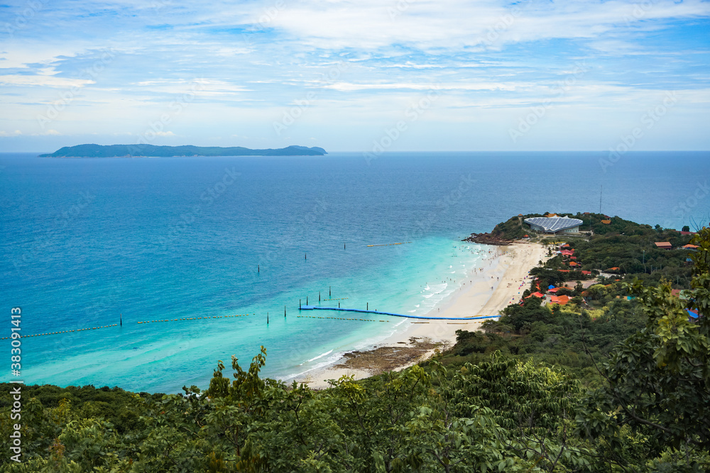 High angle view of Koh Lan island in Pattaya Thailand