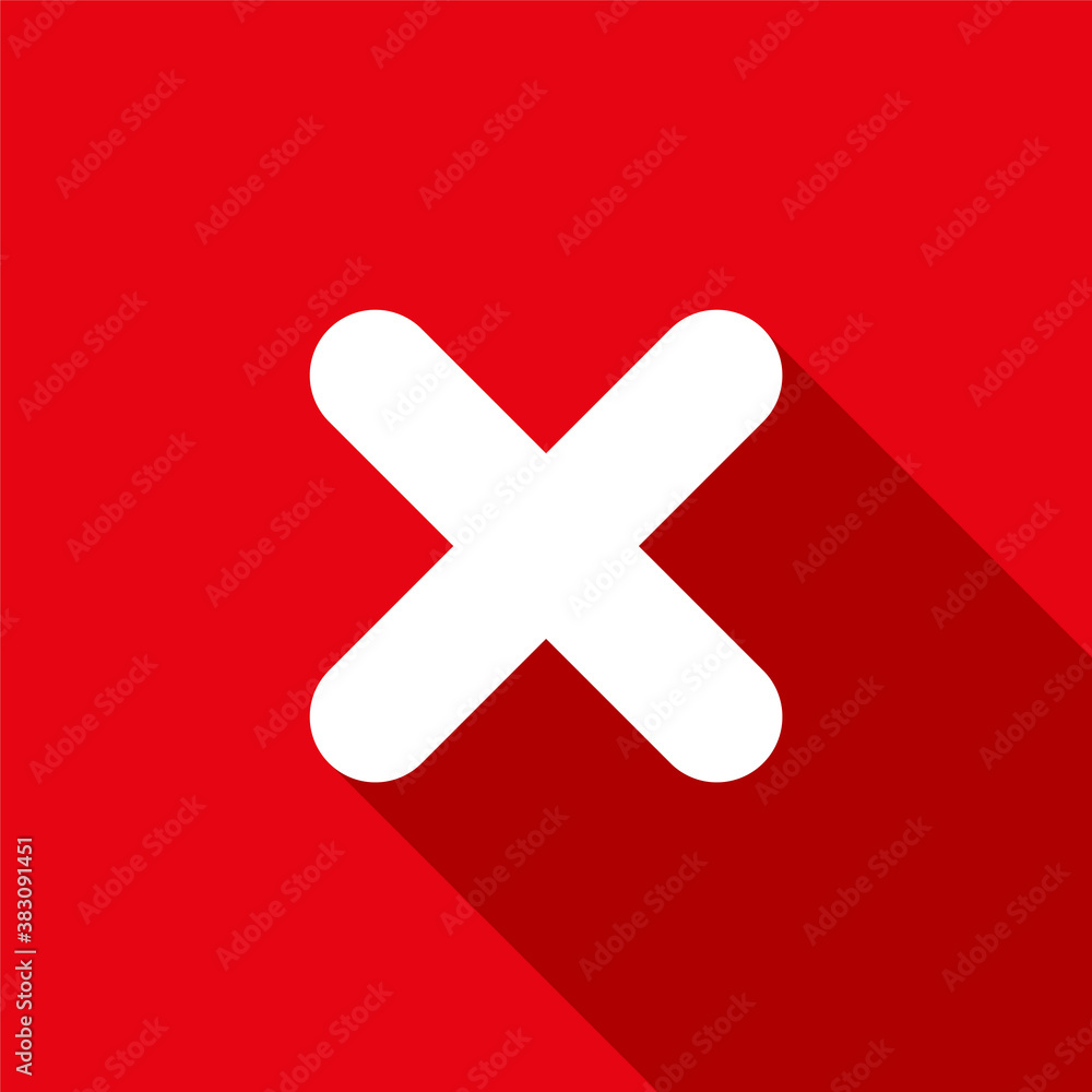Close vector icon, delete symbol. Error icon, vector sign, pictogram isolated on white. Cancel symbol, logo illustration.