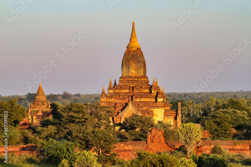Pagodas and temples of Bagan in Myanmar, formerly Burma, a world heritage site. © rudiernst