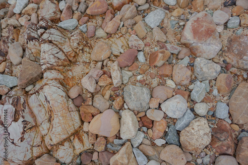 Background of red grit and gravel texture