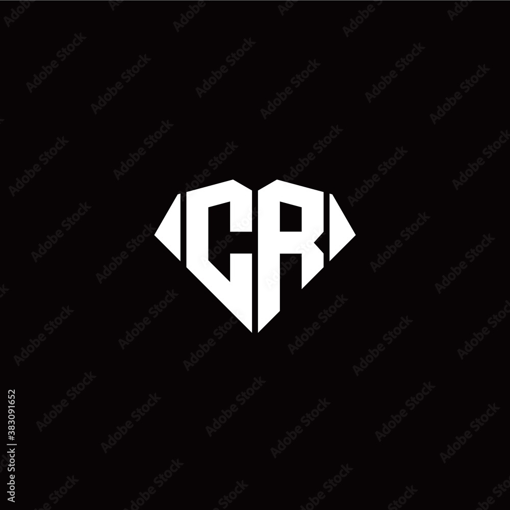 C R initial letter with diamond shape origami style logo template vector C R initial letter with diamond shape origami style logo template vector