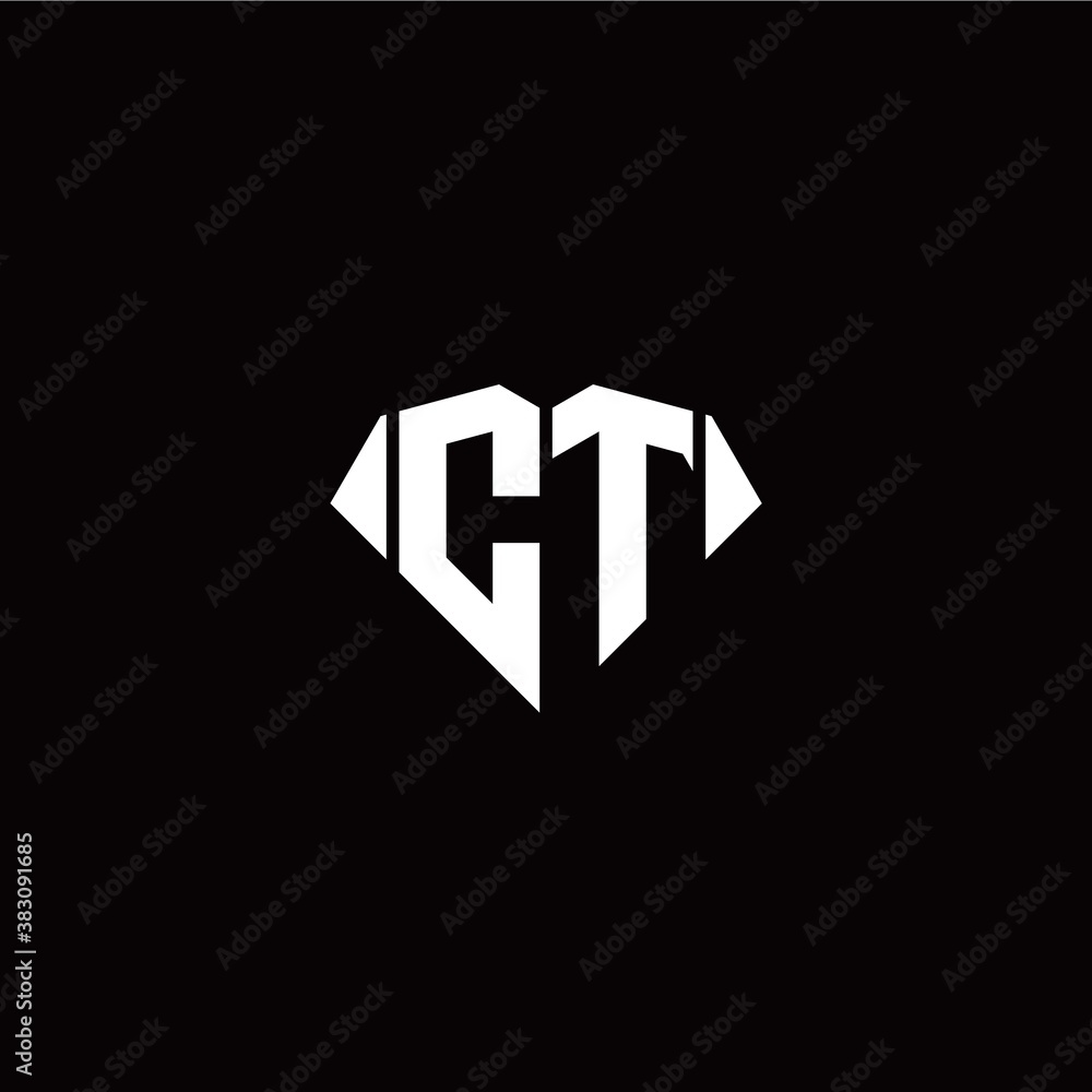 C T initial letter with diamond shape origami style logo template vector C T initial letter with diamond shape origami style logo template vector