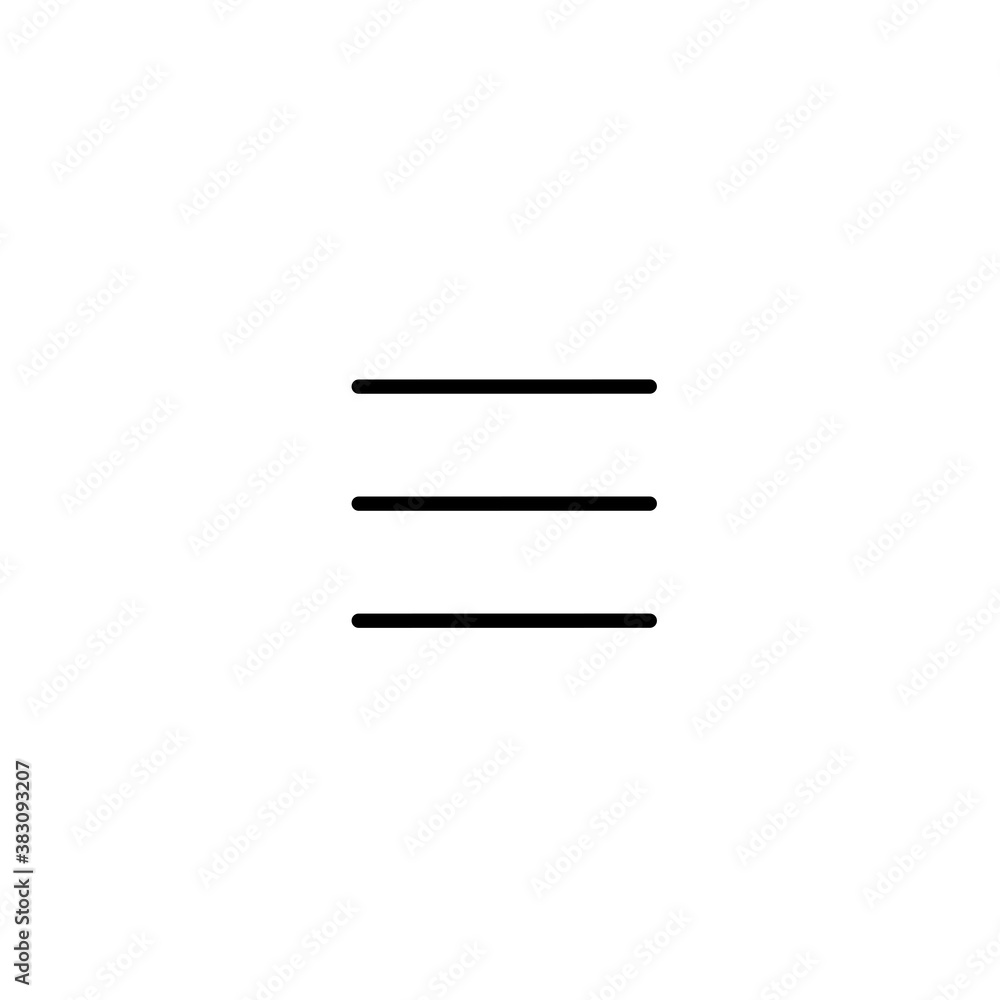 Web menu icon. Hamburger menu bar line art vector icon for apps and websites, concept web buttons. Vector illustration. Flat design style Web menu icon. Hamburger menu bar line art vector icon for apps and websites, concept web buttons. Vector illustration. Flat design style