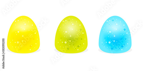 Three gumdrop icon. Clipart image isolated on white background.