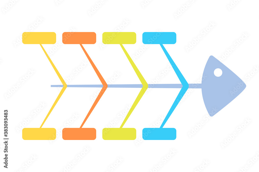 Fishbone colorfull diagram template. Clipart image Stock Vector Adobe