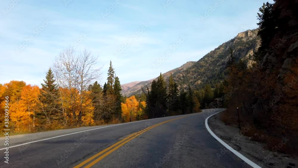 Fall foliage POV driving in the Rocky Mountains of Colorado Fall foliage POV driving in the Rocky Mountains of Colorado