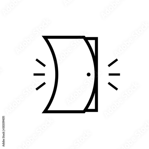 Slamming door line icon. Clipart image isolated on white background.