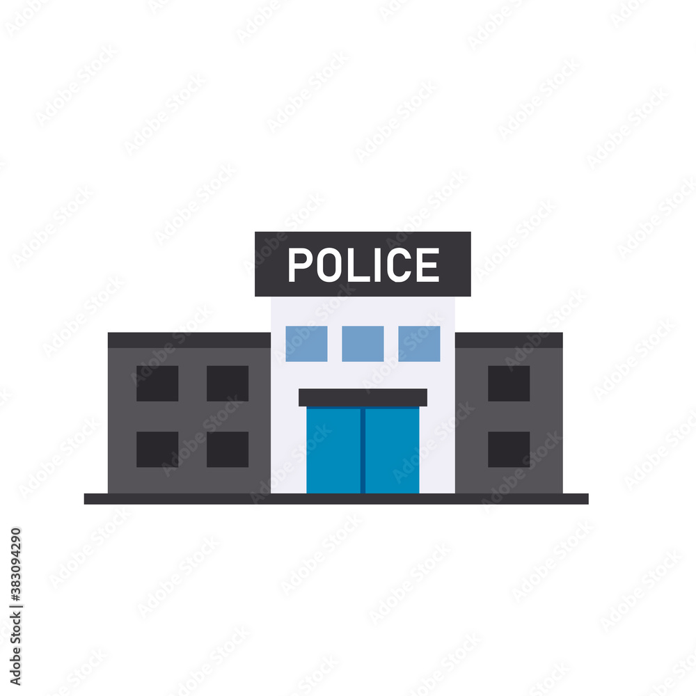 Police station simple icon. Clipart image isolated on white background. Police station simple icon. Clipart image isolated on white background.