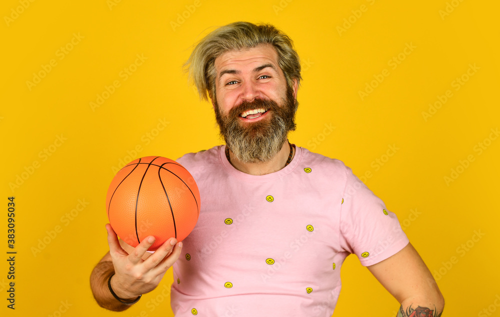 Sport goods. sport and games. summer activity for male. hipster hold ball. Basketball player or coach. leisure time and activity. Basketball player concentrating on game. man play basketball