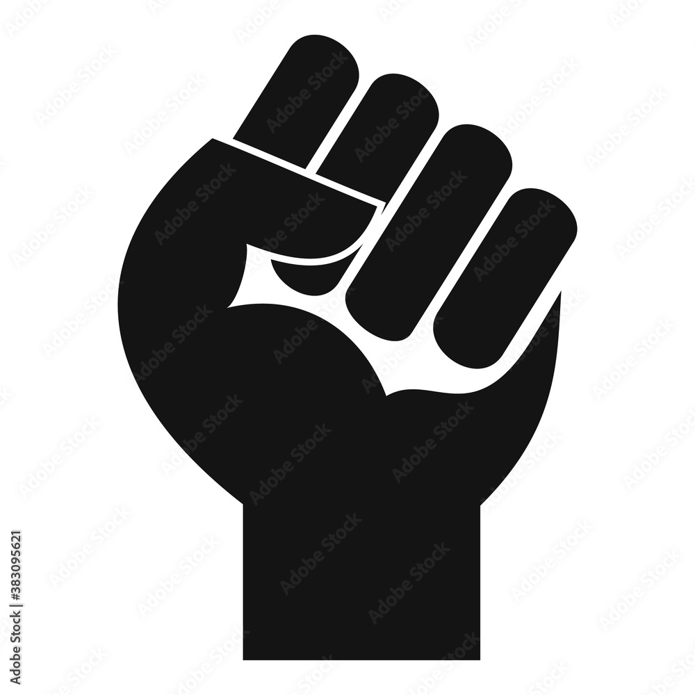Stop racism fist icon. Simple illustration of stop racism fist vector icon for web design isolated on white background Stop racism fist icon. Simple illustration of stop racism fist vector icon for web design isolated on white background