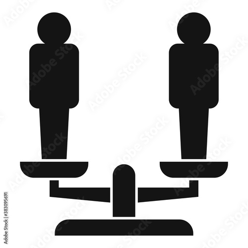 Stop racism scales icon. Simple illustration of stop racism scales vector icon for web design isolated on white background