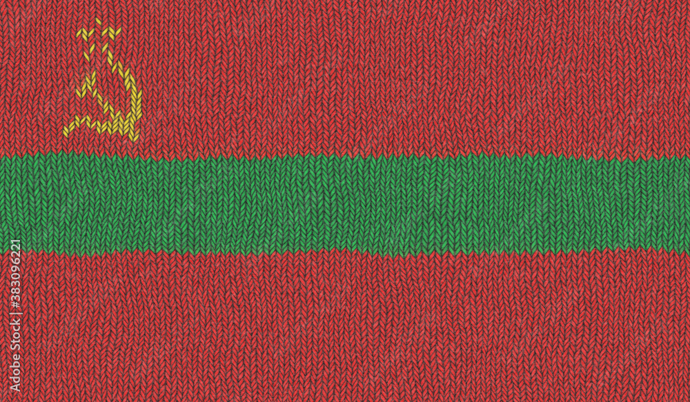 Detailed Illustration of a Knitted Flag of Transnistria