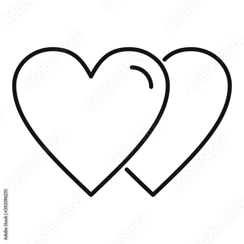 Stop racism love support icon. Outline stop racism love support vector icon for web design isolated on white background