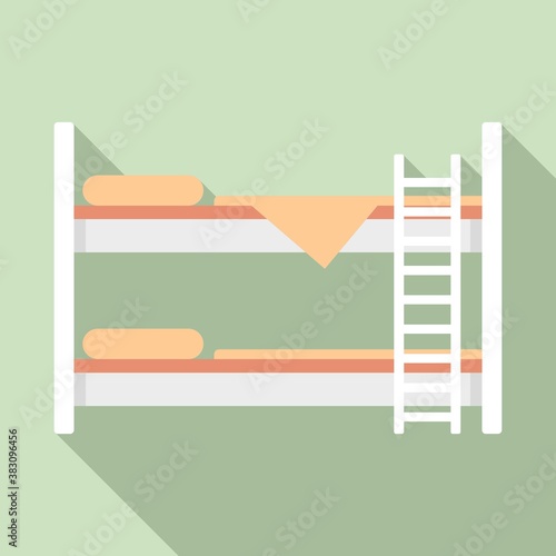 Modern bunk bed icon. Flat illustration of modern bunk bed vector icon for web design