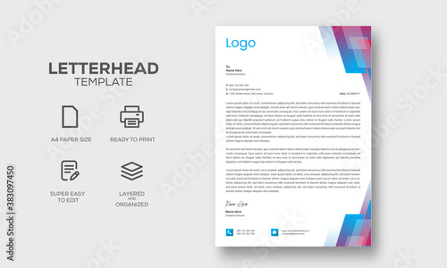 Abstract Business Letterhead Design Modern print ready Template office stationary