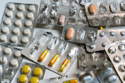 different medicine drugs pills tablets. pharmaceutical medicine pills