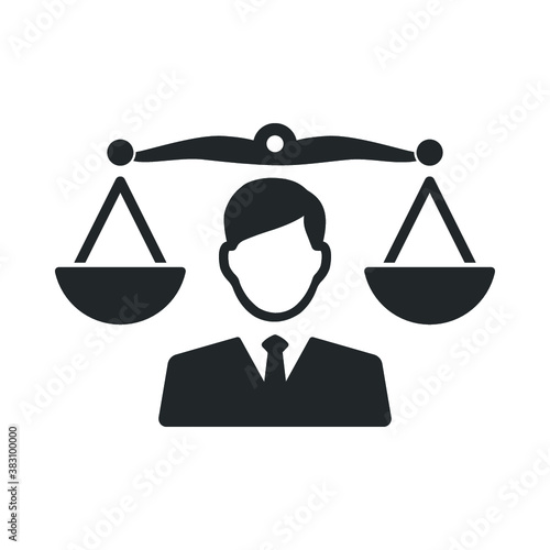 Business law icon, Justice scales, Law balance symbol, Court tribunal symbol