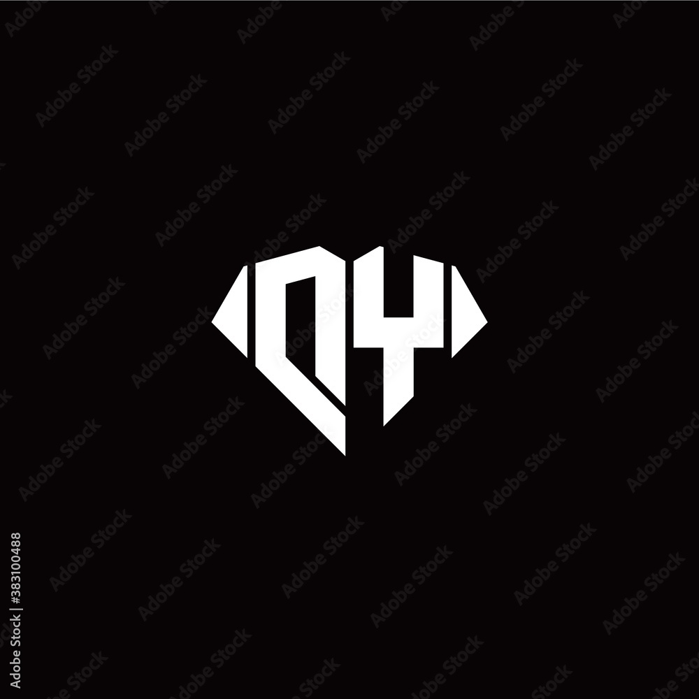 Fototapeta premium D Y initial letter with diamond shape origami style logo template vector
