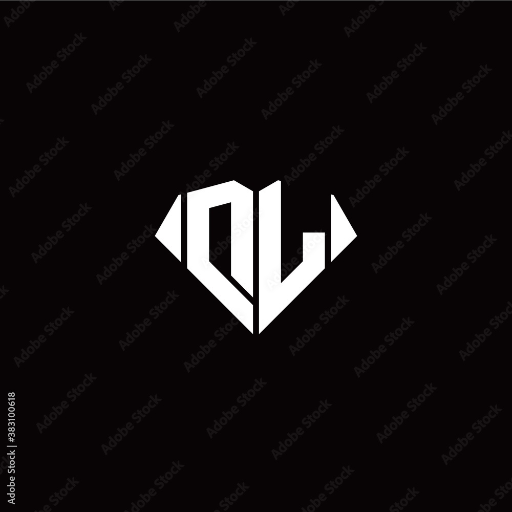 D L initial letter with diamond shape origami style logo template vector D L initial letter with diamond shape origami style logo template vector