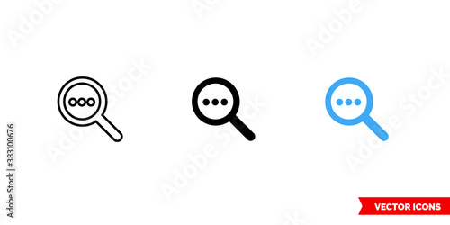Search more icon of 3 types color, black and white, outline. Isolated vector sign symbol.