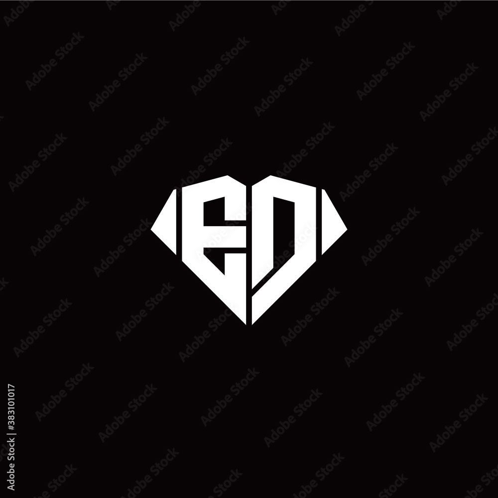 Obraz premium E D initial letter with diamond shape origami style logo template vector