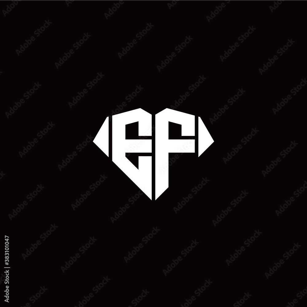 E F initial letter with diamond shape origami style logo template vector E F initial letter with diamond shape origami style logo template vector