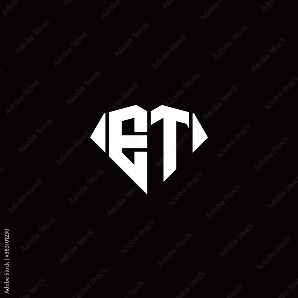 E T initial letter with diamond shape origami style logo template vector E T initial letter with diamond shape origami style logo template vector