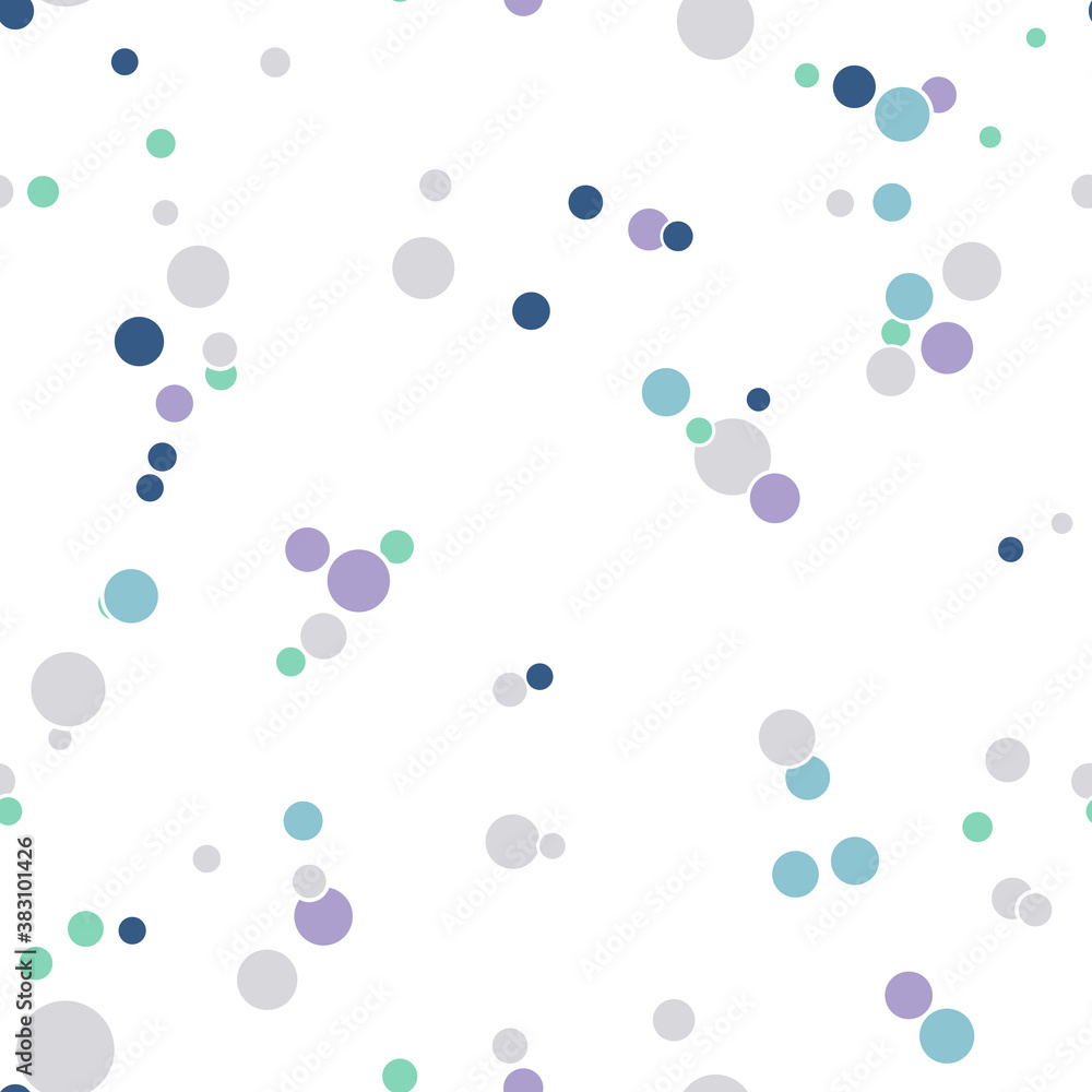 Abstract seamless pattern with colorful chaotic small circles. Infinity dotted messy geometric pattern. Random polka dot. Vector illustration. Abstract seamless pattern with colorful chaotic small circles. Infinity dotted messy geometric pattern. Random polka dot. Vector illustration.