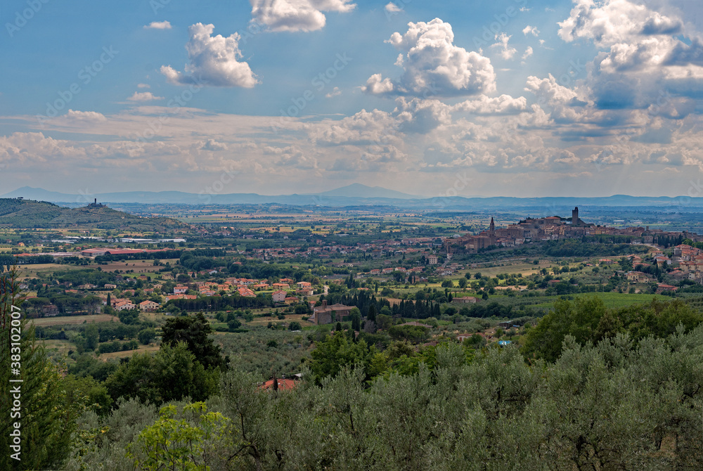 View over Castiglion Fiorentino at the Tuscany Region in Italy 