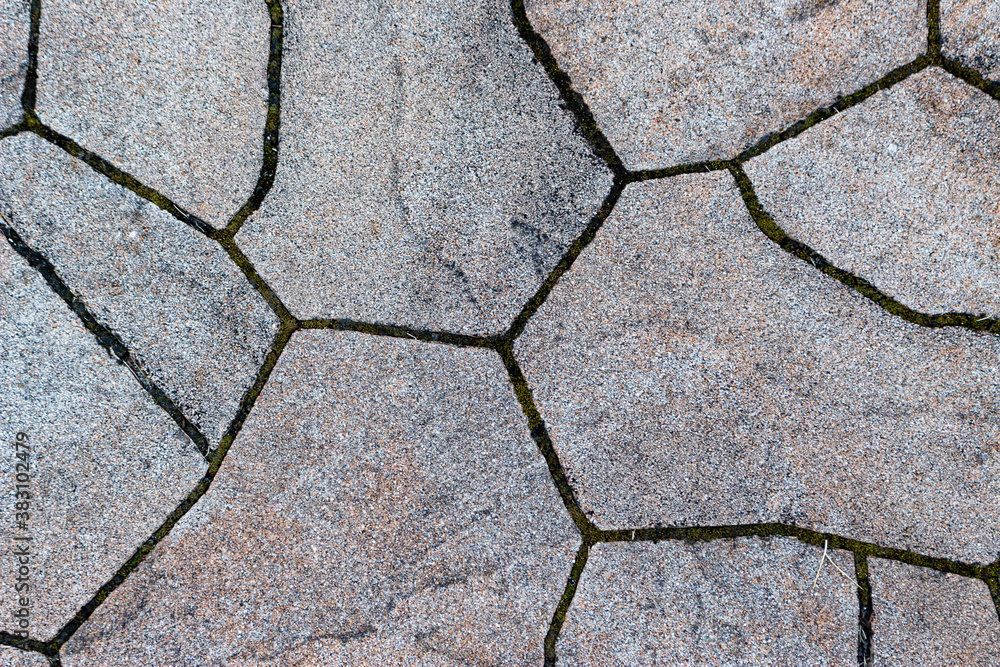 Obraz premium 舗装されたコンクリートブロックの歩道。