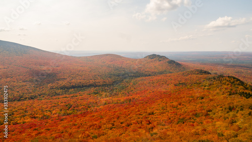 Beautiful autumnal colors in the Mont-Megantic national park  Canada