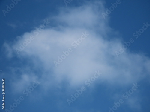 Close-up beautiful white cloud on a blue sky.