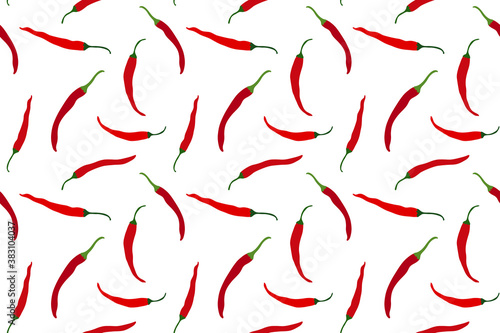 Red chili pepper vector seamless pattern background