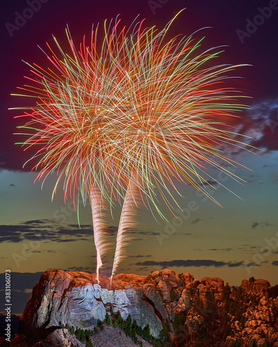 fireworks over Mount Rushmore