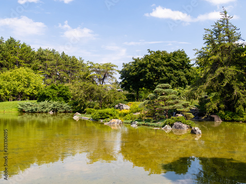 Scenic view of the japanese garden in Montreal s botanical garden  Canada