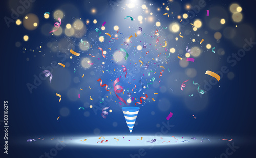 Lots of colorful tiny confetti and ribbons on transparent background. Festive event and party. Multicolor background.Colorful bright confetti isolated on transparent background