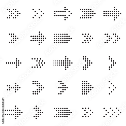 Arrow icon dot collection. Arrow vector set design.
