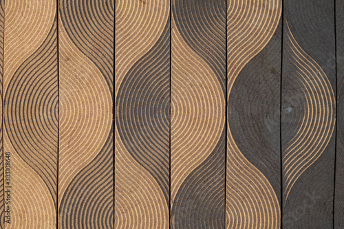 wavy wall with a pattern in oriental style