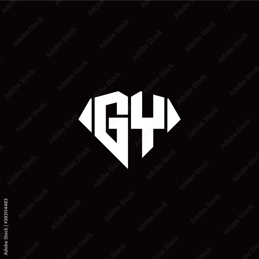 G Y initial letter with diamond shape origami style logo template vector G Y initial letter with diamond shape origami style logo template vector