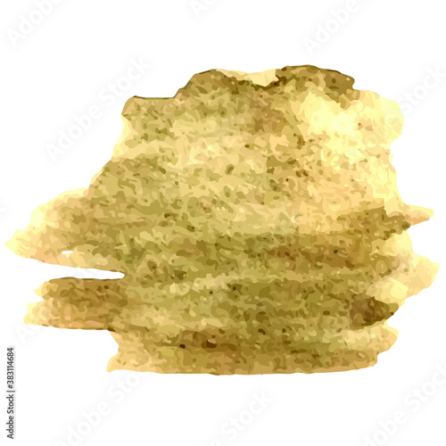 Brown watercolor stain, isolated on white.