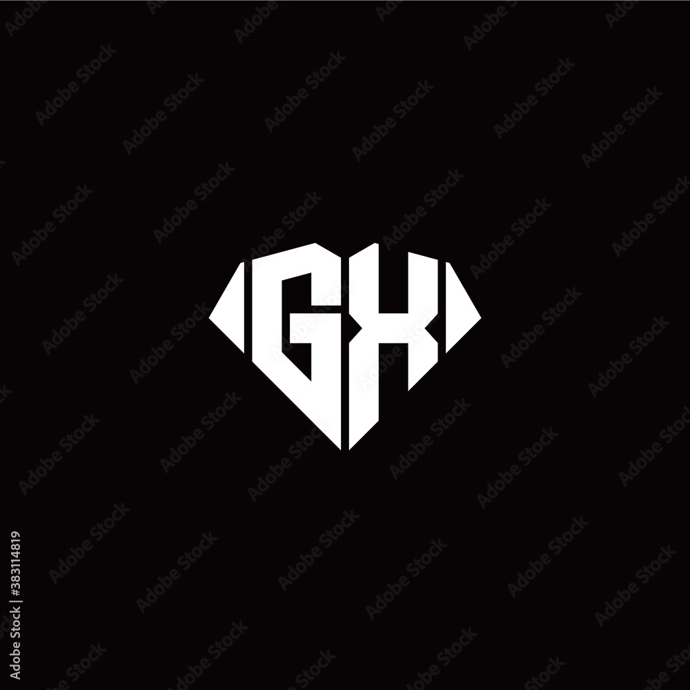 Obraz premium G X initial letter with diamond shape origami style logo template vector