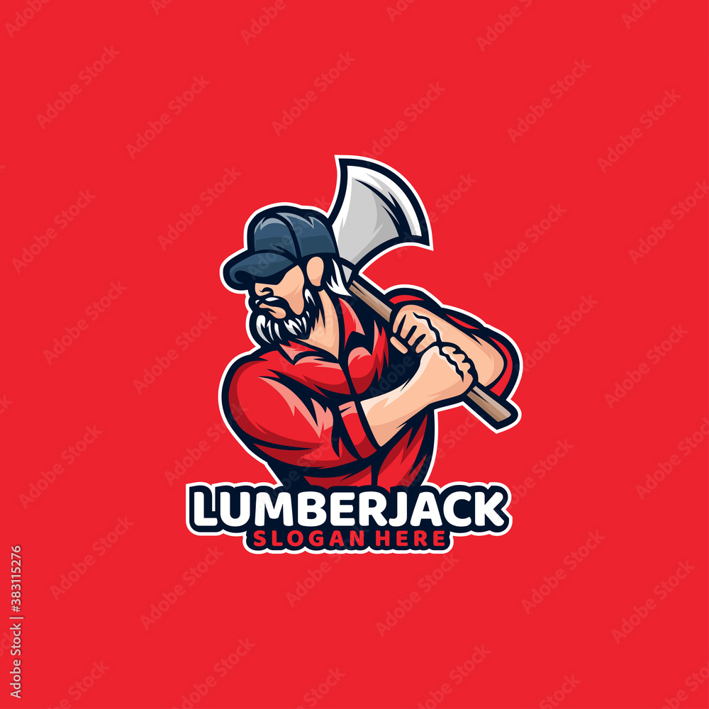 beard lumberjack badge forest timber