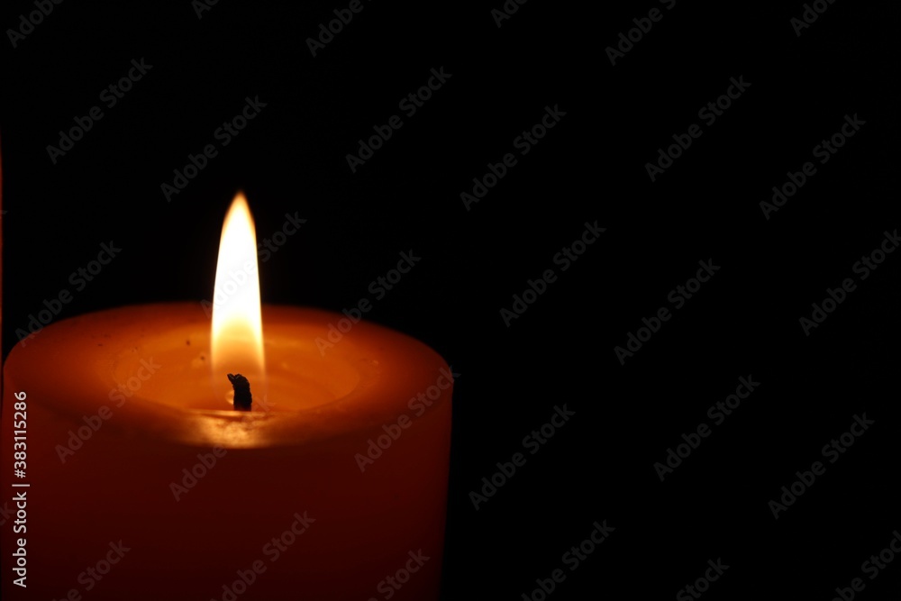 Candle black background of mourning funeral moment of silence Candle black background of mourning funeral moment of silence