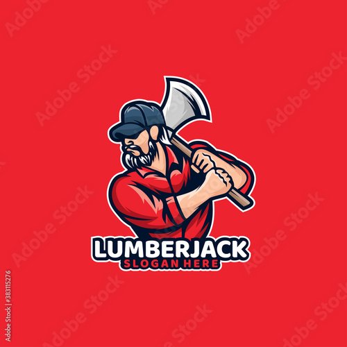 beard lumberjack badge forest timber
