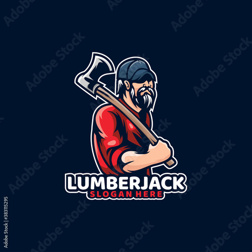 beard lumberjack badge forest timber
